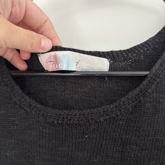 Free People Beach Dress Size Small Black Nina Sweater Mini Tank Dress - Picture 6 of 6